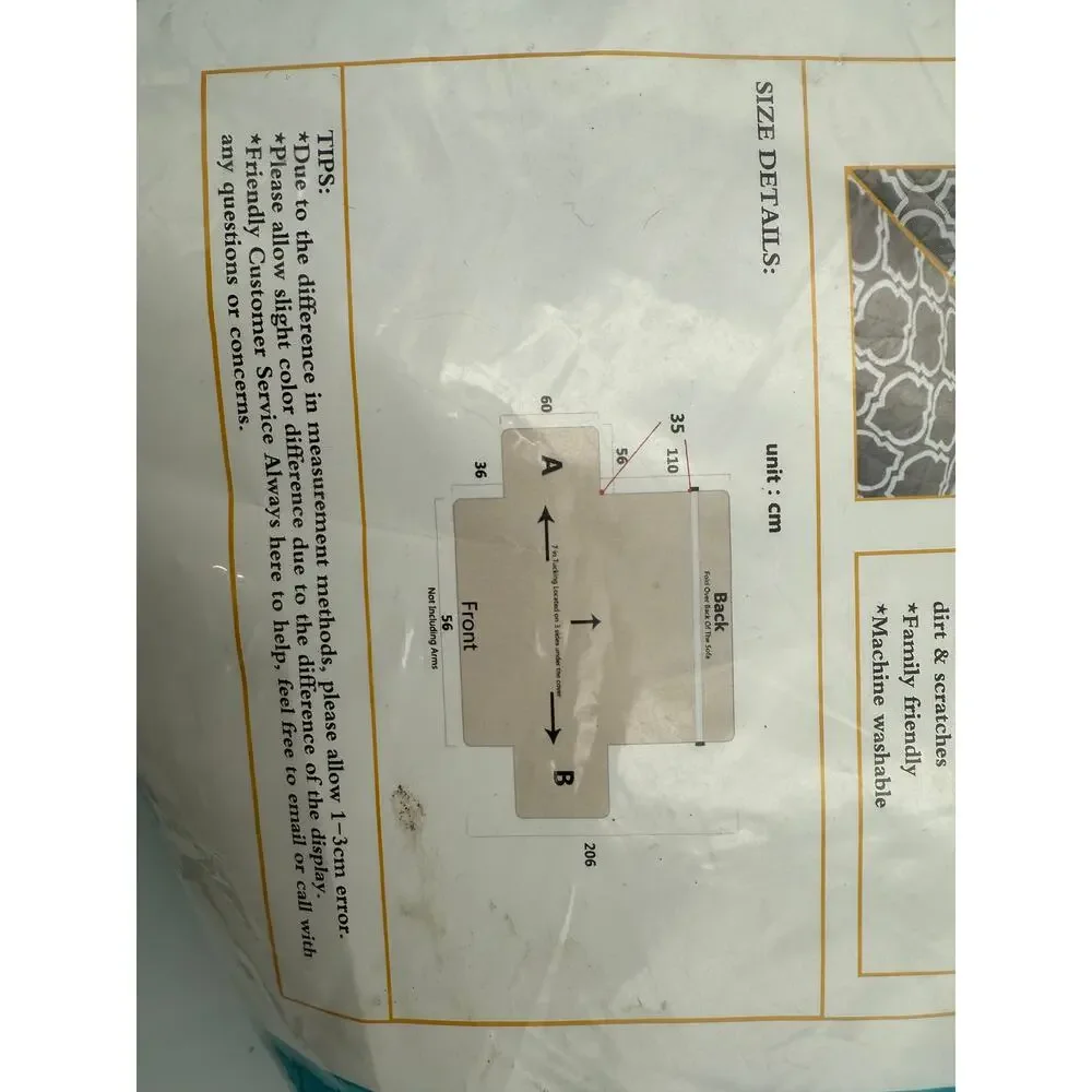 Light Blue and White Sofa Cover *NEW IN ORIGINAL PACKAGE*